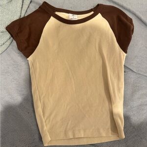 Zine Clothing Kids Brown and Cream Short Sleeve Tee